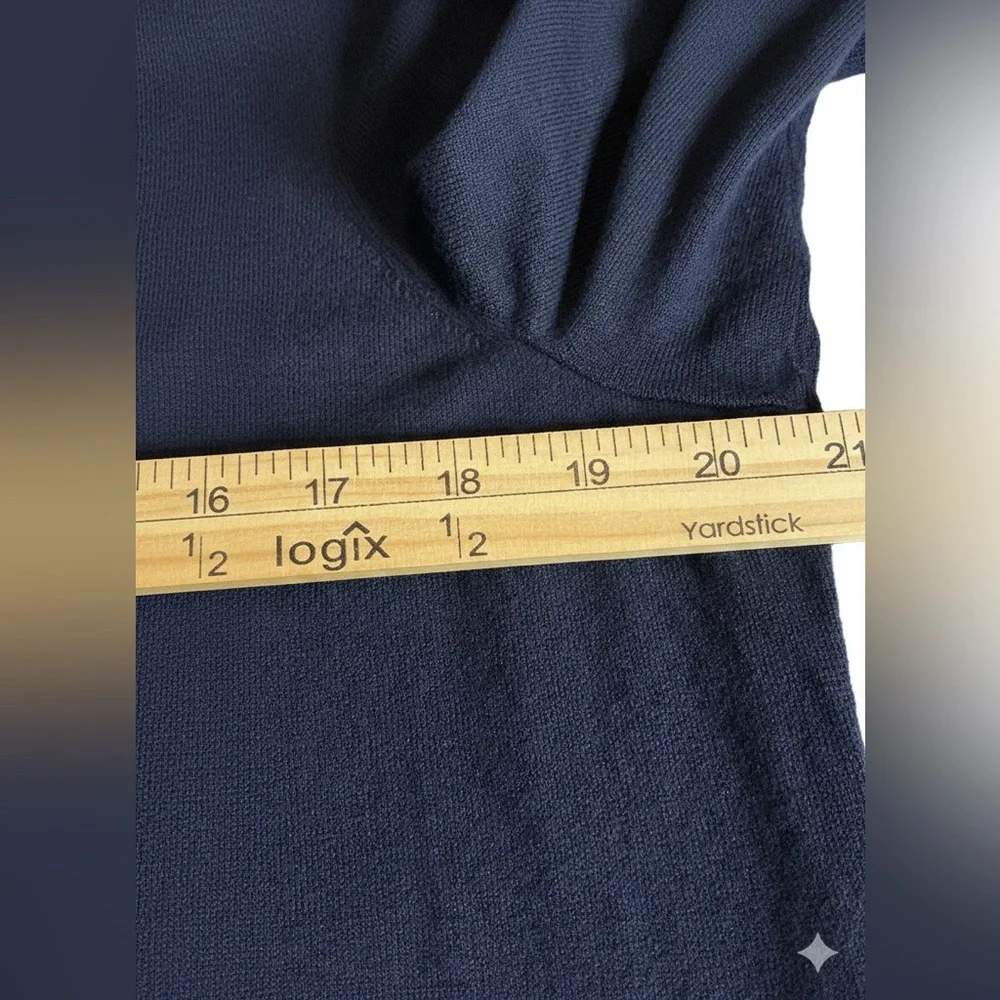 Talbots Navy Blue 3/4 Sleeve Button-Front Cardigan Sweater - Size XL - Picture 3 of 7